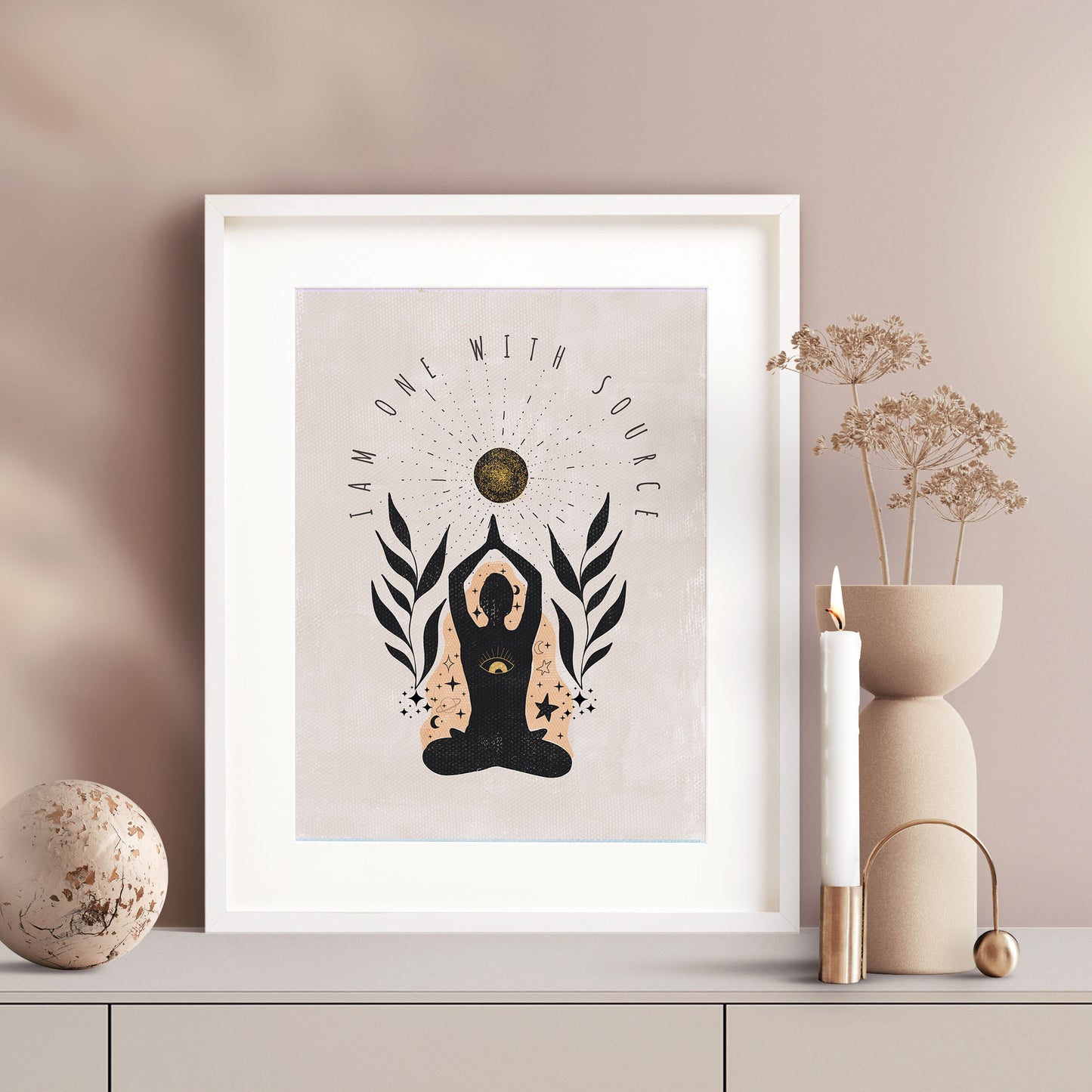 I AM one with Source wall art print