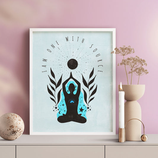 I AM one with Source wall art print
