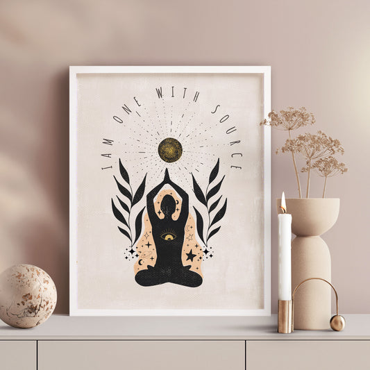 I AM one with Source wall art print