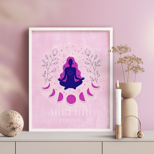 Framed Sacred Heart Awakening Art print